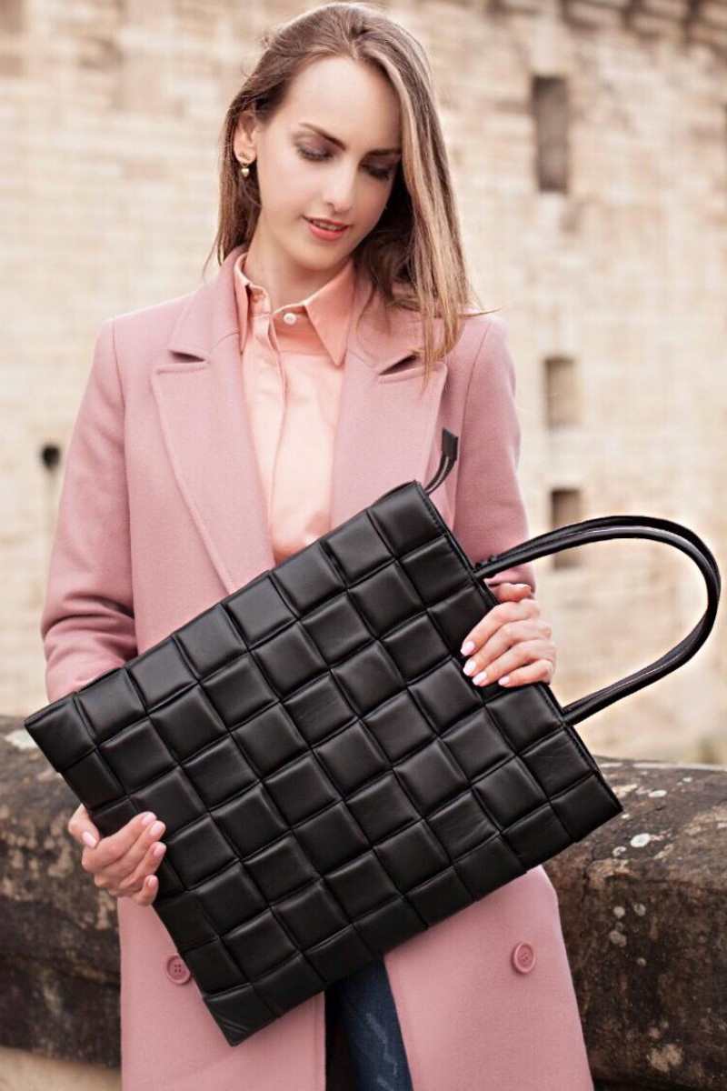 sac de luxe en cuir noir zukerka fabriqué en France Paris