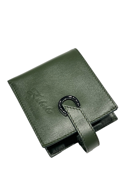 portefeuille en cuir veritable unisex portemonaie porte-cartes fabriqué en France maroquinerie femme vert kaki